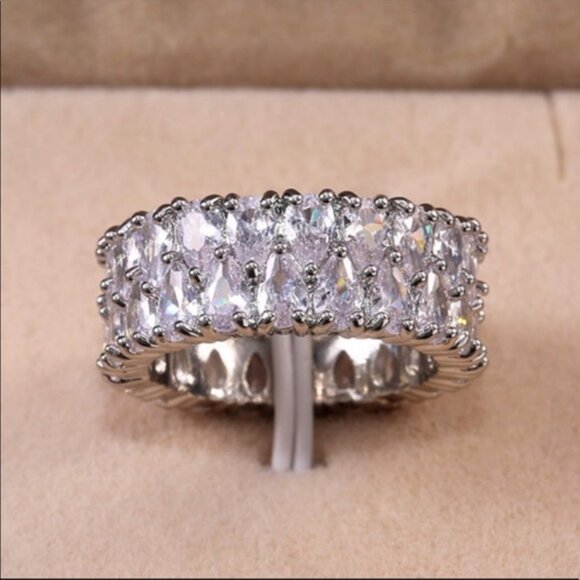 ETERNITY 925 STERLING SILVER DIAMOND RING - Picture 8 of 8